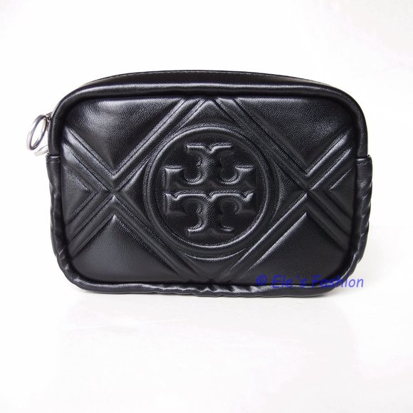 ❤️ NWT Tory Burch Perry Bombe Mini Puffy Leather Crossbody Bag BLACK Authentic - Picture 5 of 14